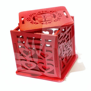 Red Chinese Wooden Wedding Favour Box